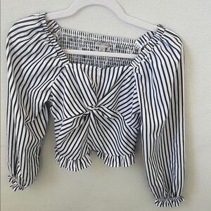 Striped Black and White Top